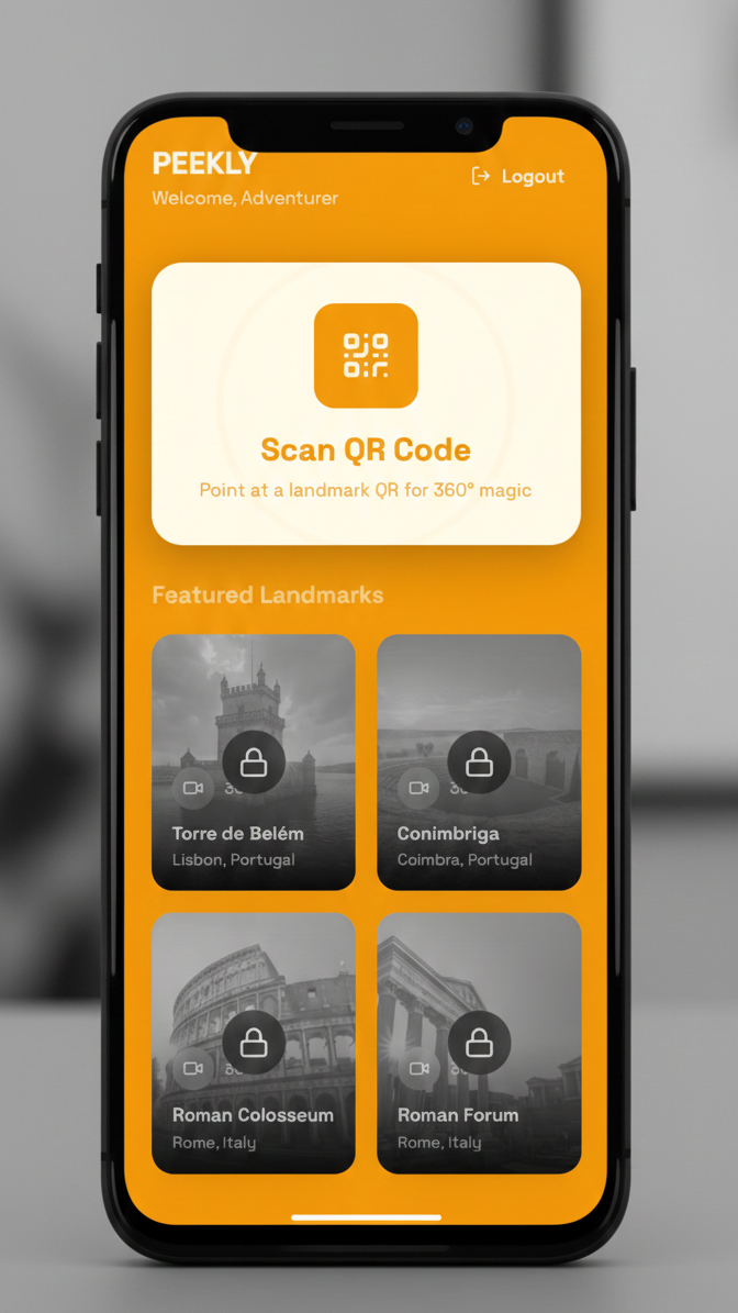 Exemplo da app Peekly